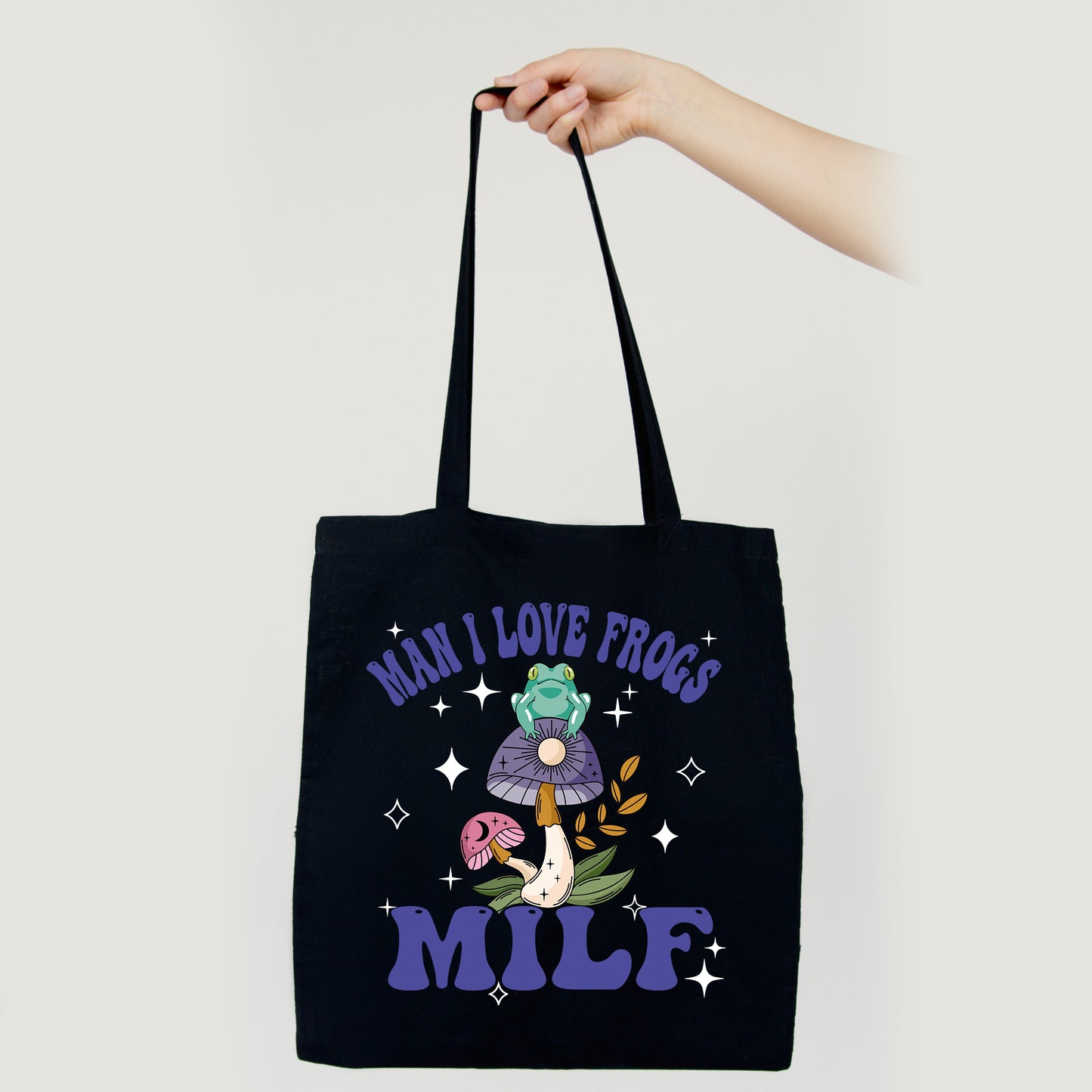Man I Love Frogs, Mushroom Tote Bag, Frog Tote Bags-newamarketing