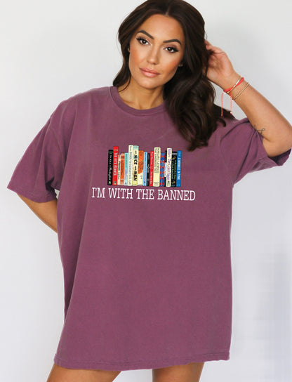 Comfort Color T-Shirts, I'm with The Banned Shirt, Banned Books Shirt-newamarketing