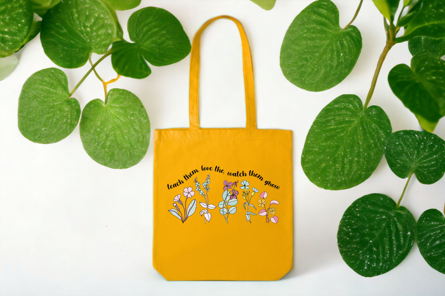 Teach Them Love Them Watch Them Grow, Vintage Floral Bag, Tote For Teachers-newamarketing