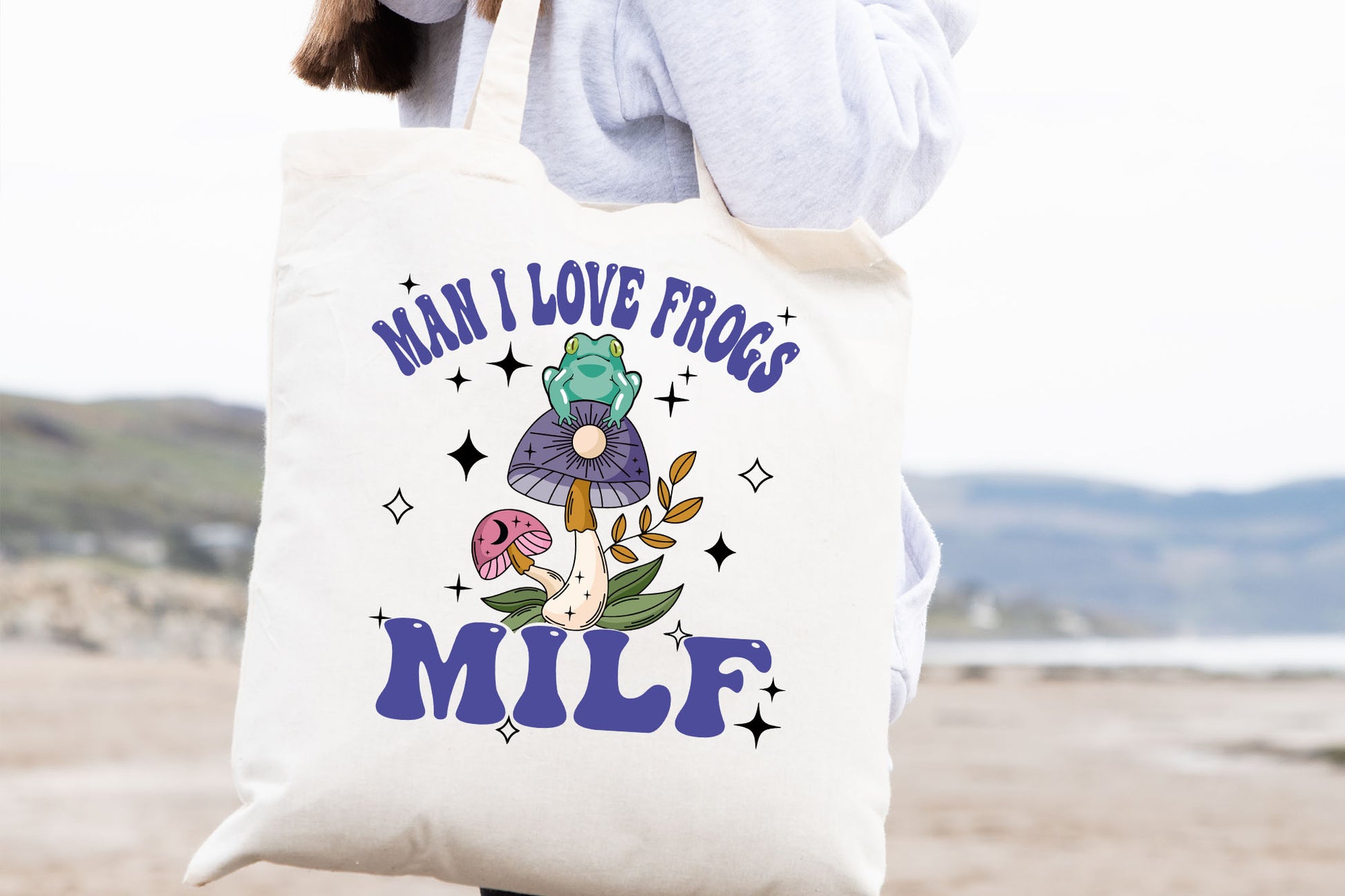 Man I Love Frogs, Mushroom Tote Bag, Frog Tote Bags-newamarketing