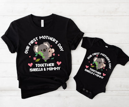 Our First Mothers Day Together Shirts, Personalized Mother's Day Shirts, Mothers Day Matching Outfits-newamarketing
