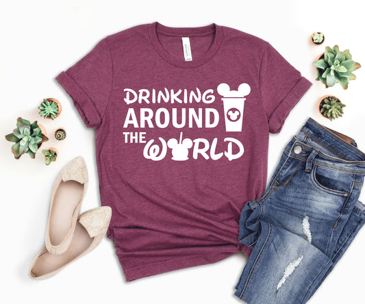Disney Drinking Around The World Shirt, Drinking Disney Shirts, Disneyland Shirt-newamarketing
