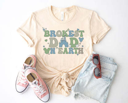 Brokest Dad on Earth Shirt, Broke Disney Shirt, Mouse Ears Dada Shirt-newamarketing