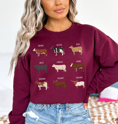 Cow Sweatshirt, Cow Print Hoodie, Cows Sweater-newamarketing