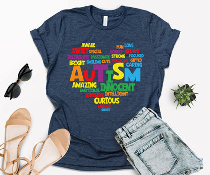 Love Autism Shirt, T-Shirts Autism Awareness, Heart For Autism-newamarketing