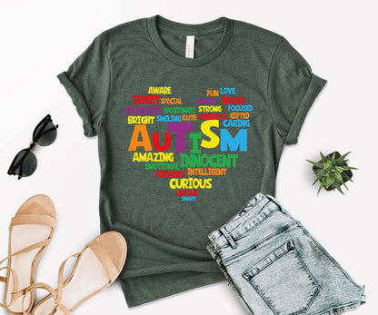 Love Autism Shirt, T-Shirts Autism Awareness, Heart For Autism-newamarketing