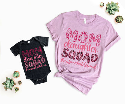 Mom Daughter Squad Shirts, Matching Mommy and Me Outfits, Mom Squad Shirts-newamarketing