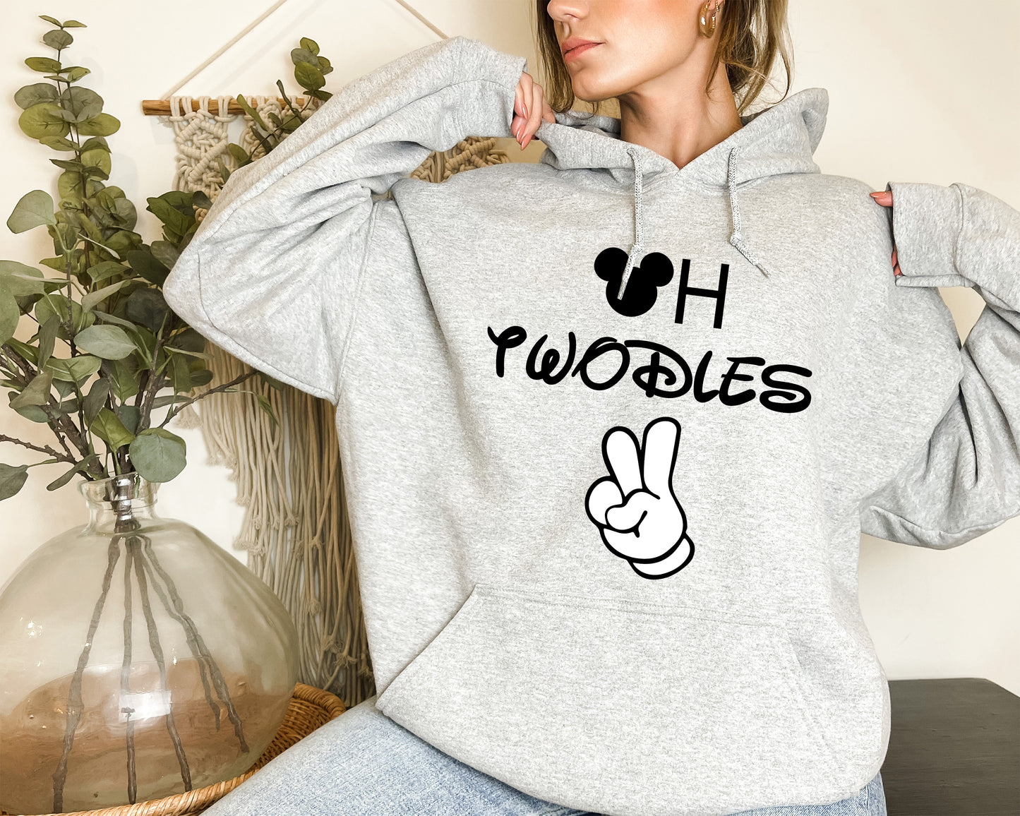 2nd Birthday Sweatshirt, Mickey Hand Sweatshirt, Vintage Mickey Mouse Hoodie-newamarketing
