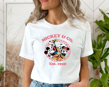 Mickey & Co Shirt, Mickey Mouse, Vintage Mickey And Friends Shirt-newamarketing