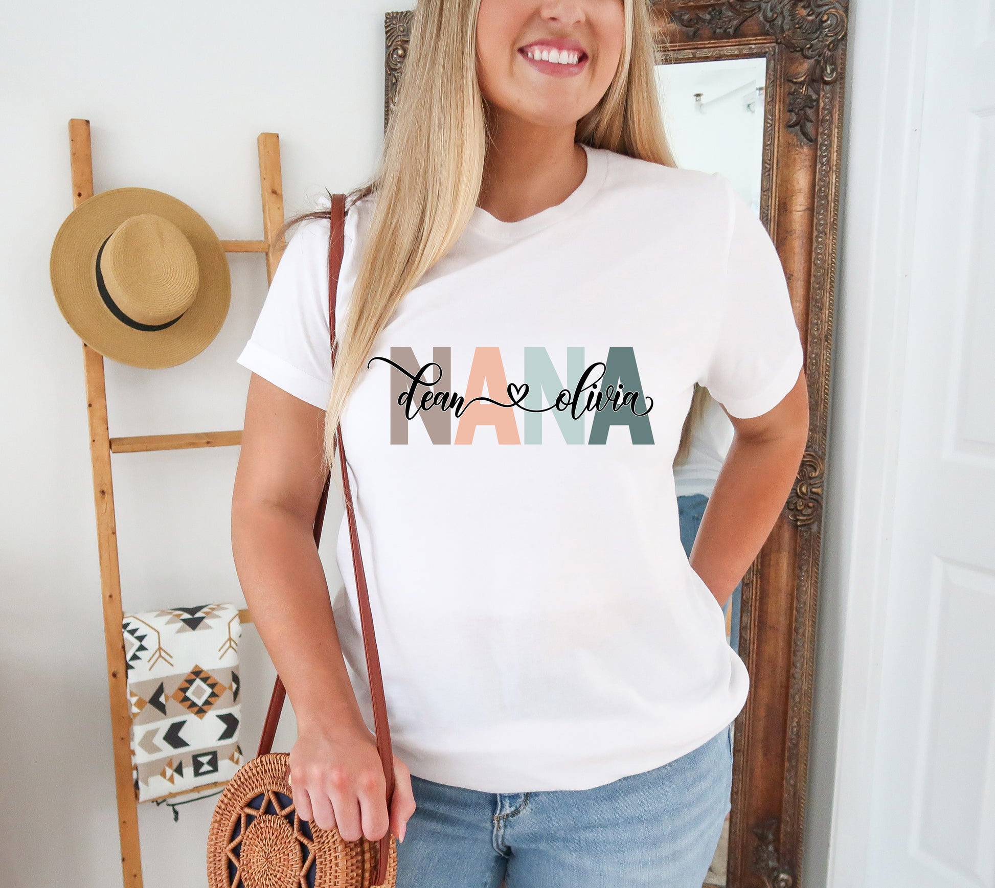 Custom Nana Shirt, Nana Shirt, Nana with Children Names Shirt-newamarketing