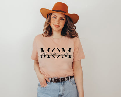 Mama Shirt with Kids Names, Personalized Mom Shirt, Names Mom Shirt-newamarketing