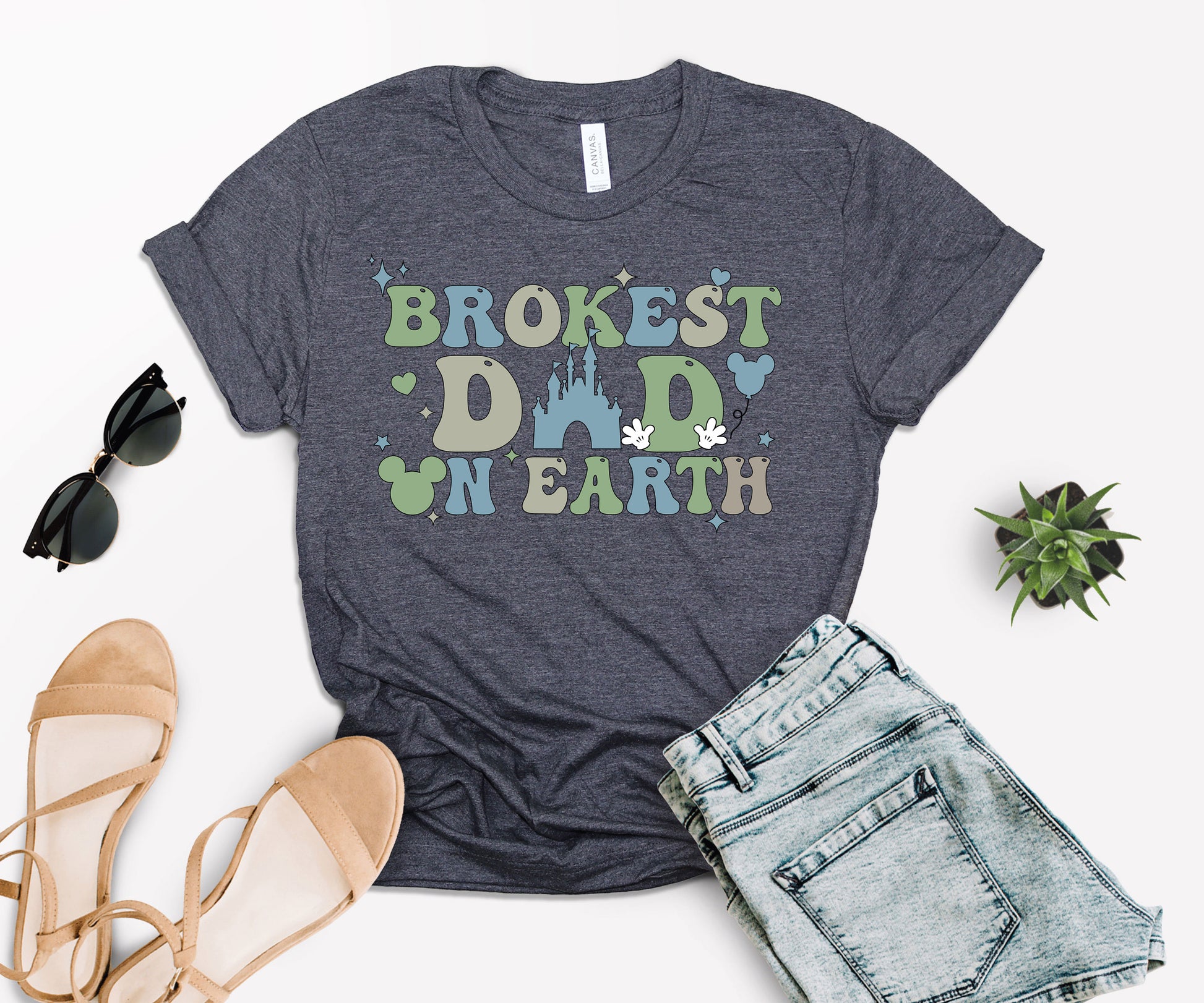 Brokest Dad on Earth Shirt, Broke Disney Shirt, Mouse Ears Dada Shirt-newamarketing
