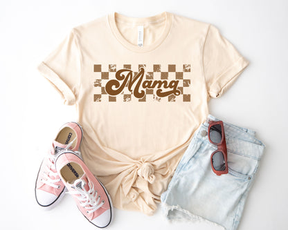 Checkered Mama Shirt, Retro Mama Shirt, Checkered Shirt Women's-newamarketing