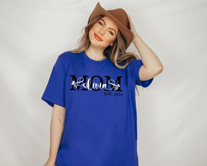 Personalized Mom Est Shirt, Custom Mom Shirts, Mother's Day Shirt-newamarketing