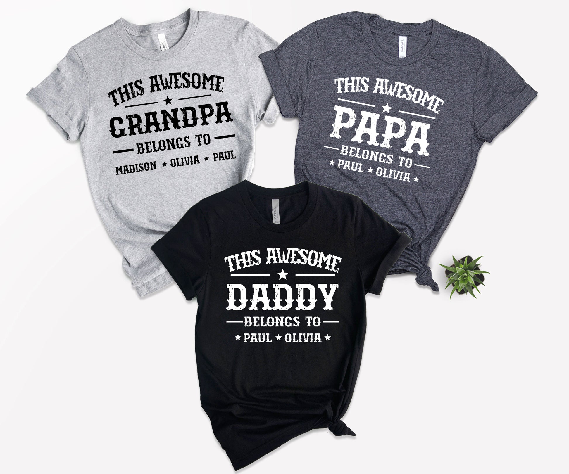 This Awesome Belongs to Shirt, Dad Shirt with Kids Names, Custom Dad Tee-newamarketing