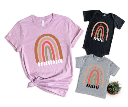 Mama And Mini Matching Shirts, Mama Rainbow Shirt, Cute Rainbow Shirt-newamarketing