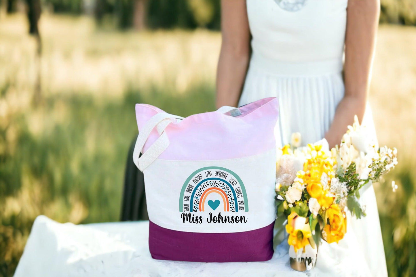 Personalised Teacher Bag, Custom Teacher Tote Bag - newamarketing