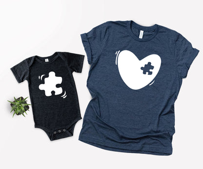 Mommy And Me Matching T-Shirts, Heart Missing Piece, Coming Home Outfit-newamarketing