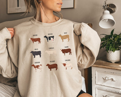 Cow Sweatshirt, Cow Print Hoodie, Cows Sweater-newamarketing