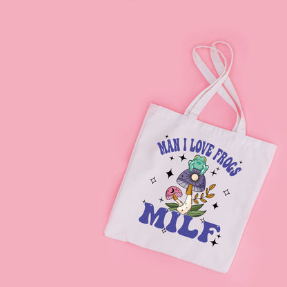 Man I Love Frogs, Mushroom Tote Bag, Frog Tote Bags-newamarketing