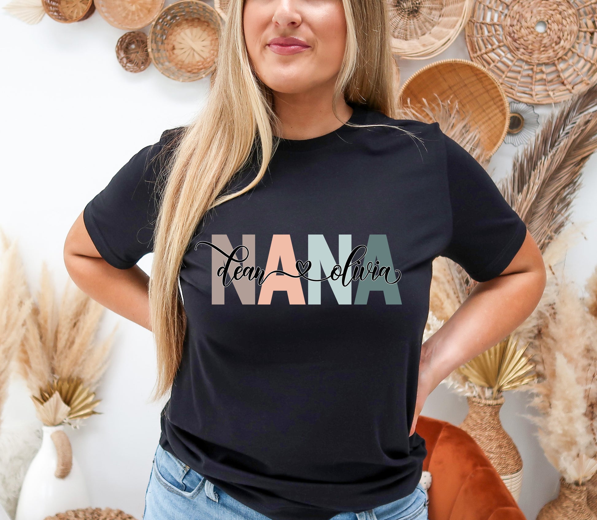 Custom Nana Shirt, Nana Shirt, Nana with Children Names Shirt-newamarketing