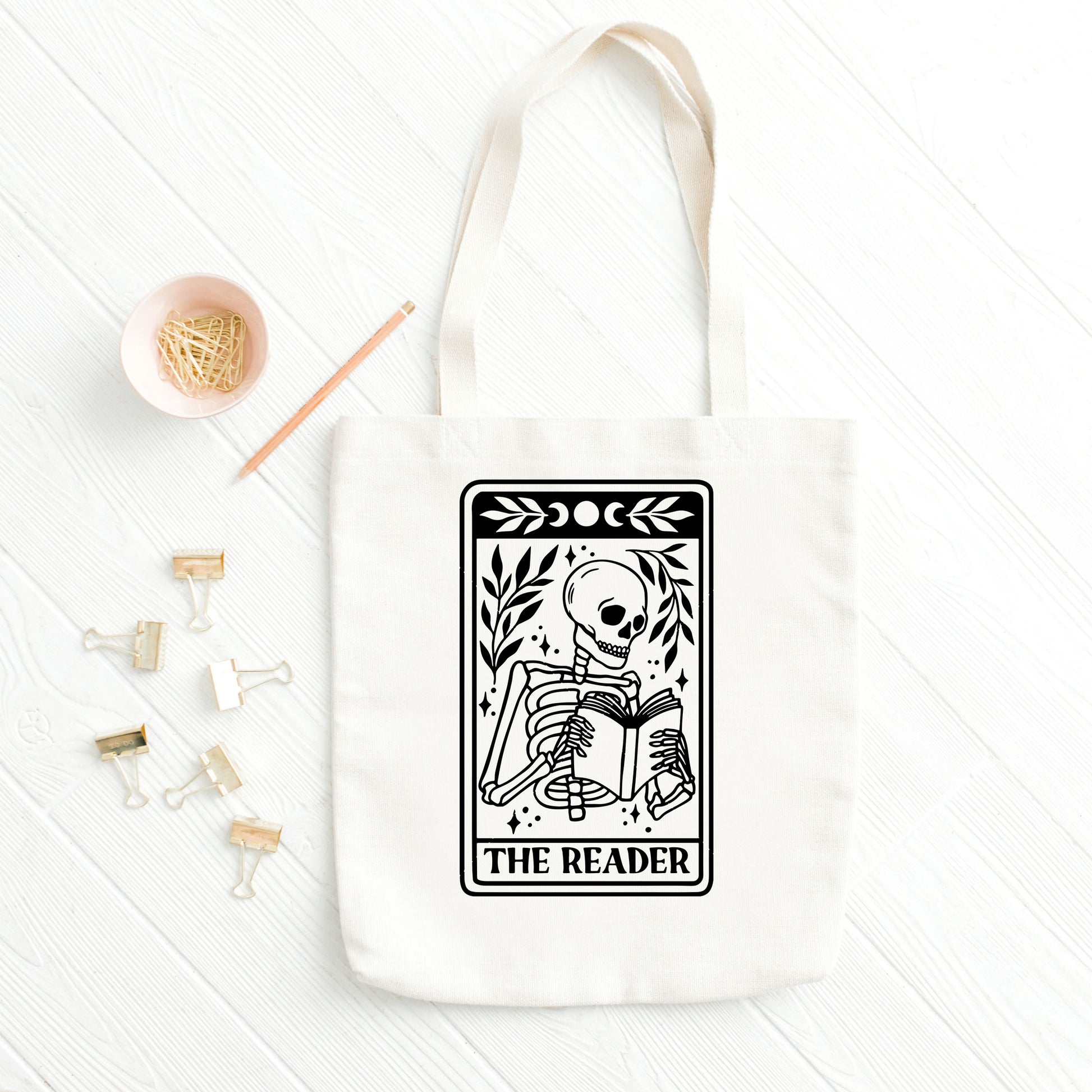Bookish Tote Bag, Skeleton Tote Bag, Book Lover Gifts Ideas-newamarketing