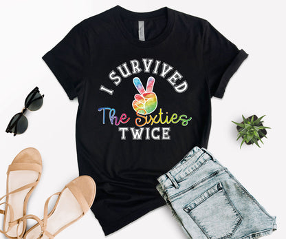I Survived The 60s Twice T-Shirt, 60th Birthday T-Shirt, Birthday Shirts-newamarketing