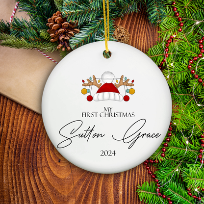 Baby's First Christmas Personalized Ornament - Custom Baby Name Christmas Ornament