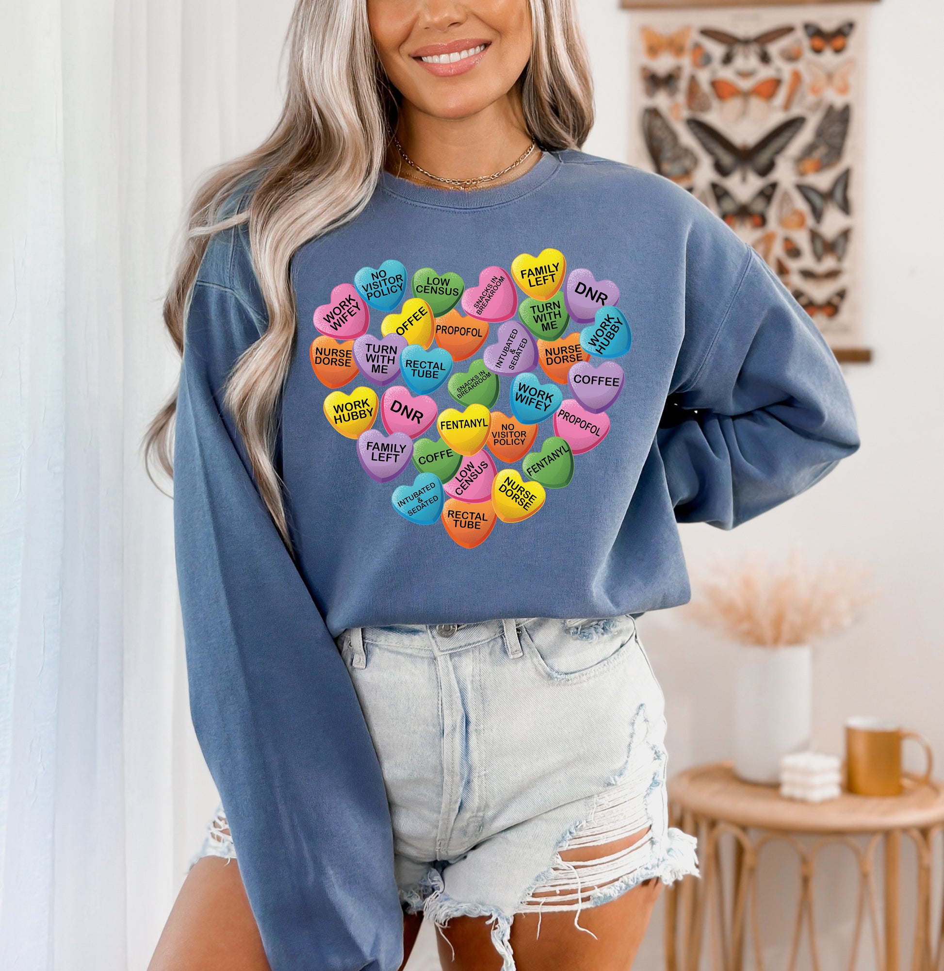 Comfort Color Sweatshirt, Nurse Sweatshirts, Cute Nurse Sweatshirt-newamarketing