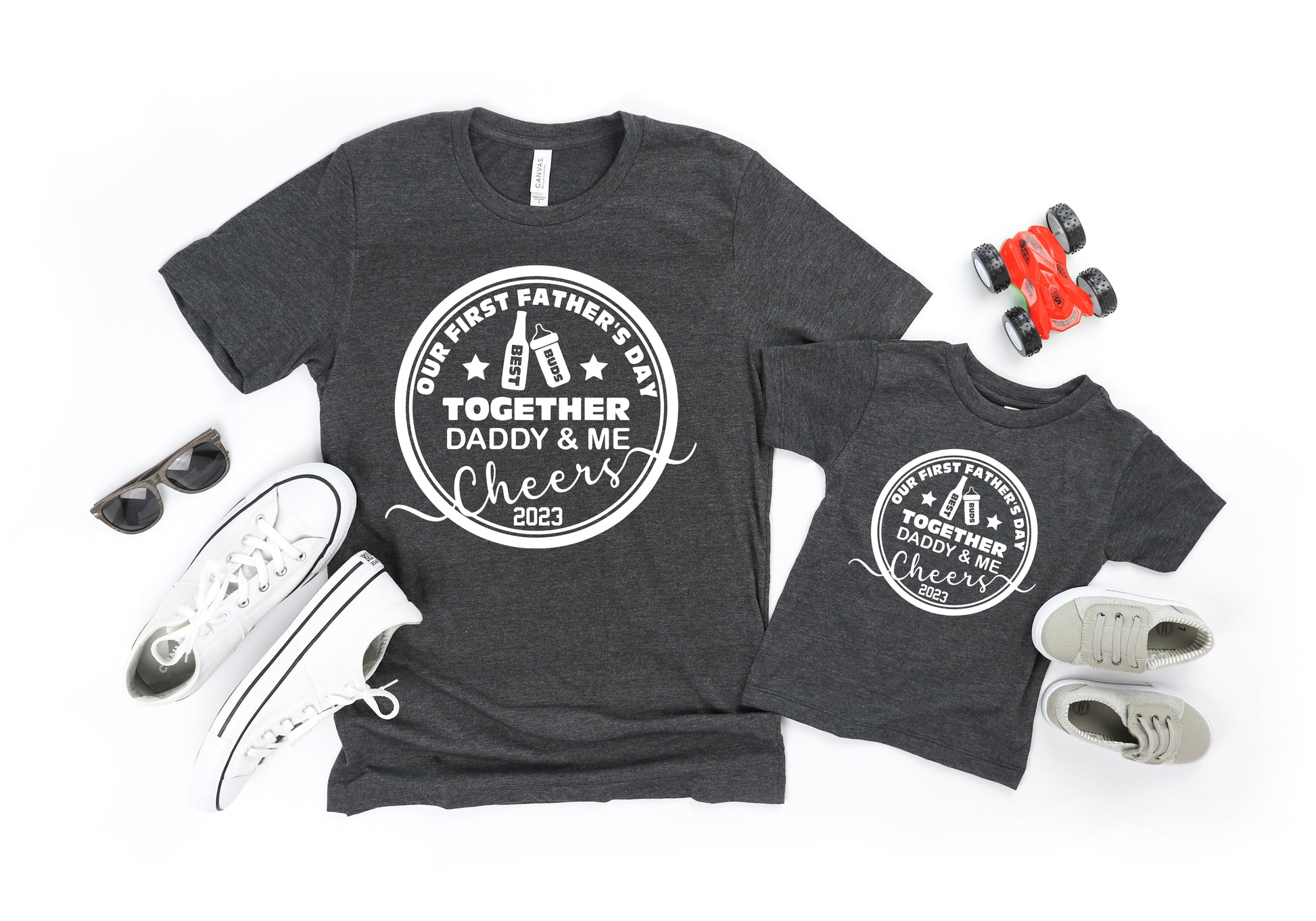 Our First Fathers Day Shirt, Beer Milk Bottle Shirt, Daddy and Me Shirts-newamarketing