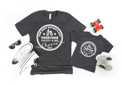 Our First Fathers Day Shirt, Beer Milk Bottle Shirt, Daddy and Me Shirts-newamarketing