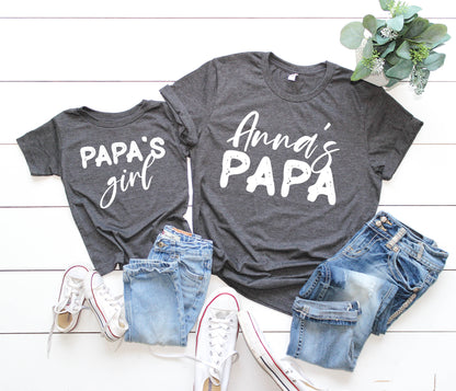 Papa and Papa's Girl Shirts, Custom Matching Papa Shirt, Papa's Girl Shirt-newamarketing