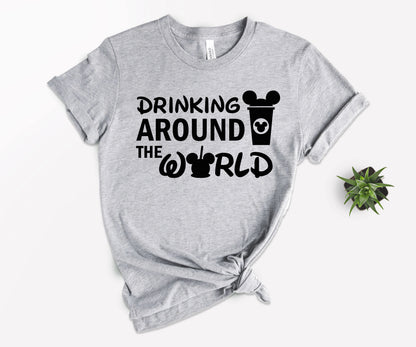 Disney Drinking Around The World Shirt, Drinking Disney Shirts, Disneyland Shirt-newamarketing