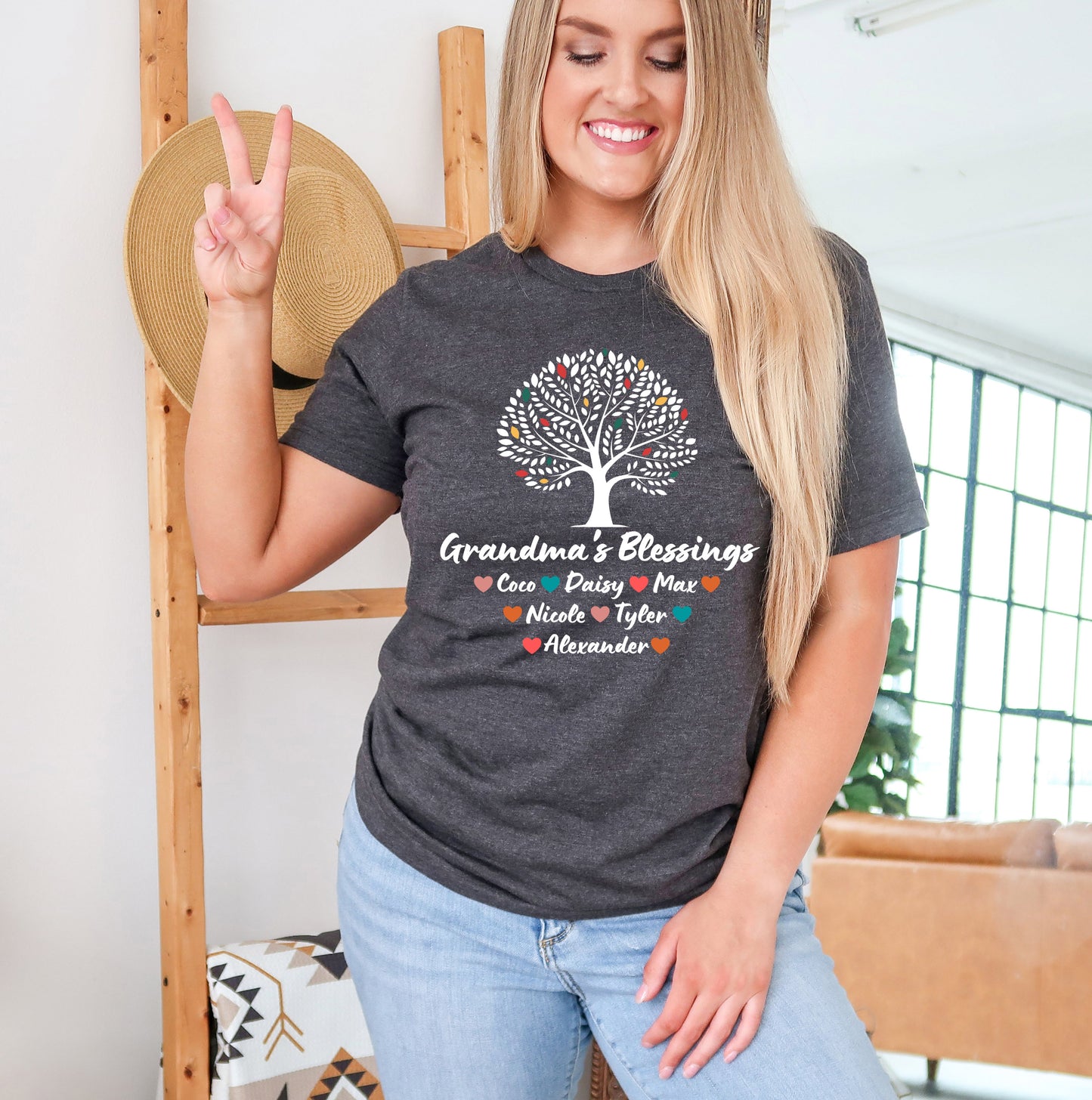 Custom Grandma Shirt with Grandkids Names, Grandma Tree Shirt, Grandma Shirt-newamarketing