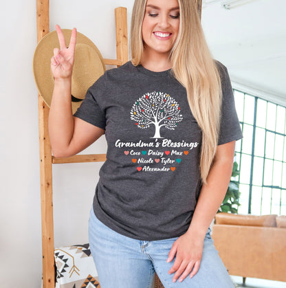 Custom Grandma Shirt with Grandkids Names, Grandma Tree Shirt, Grandma Shirt-newamarketing