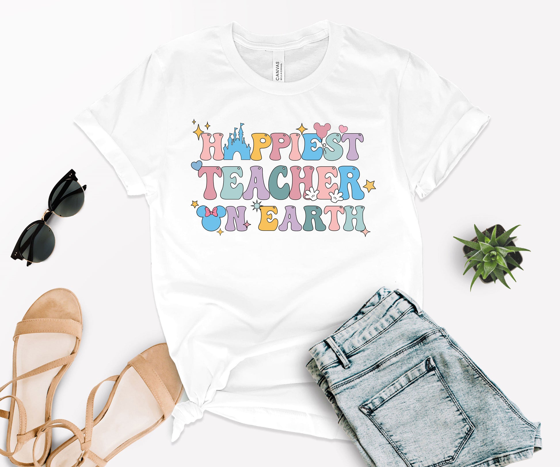 Happiest Teacher Earth Shirt, Happiest Teacher Tee, Disney Teacher Tee-newamarketing