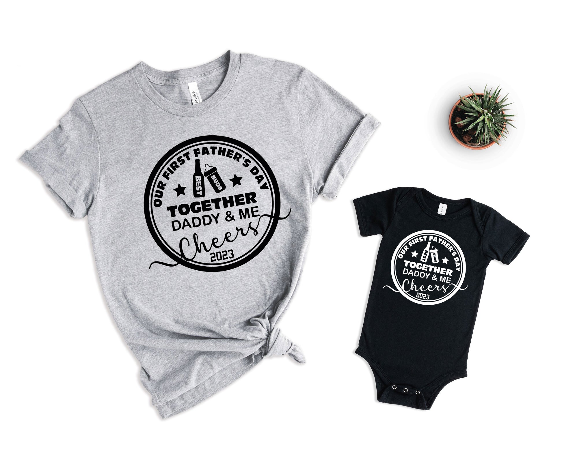 Our First Fathers Day Shirt, Beer Milk Bottle Shirt, Daddy and Me Shirts-newamarketing
