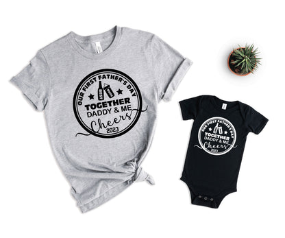 Our First Fathers Day Shirt, Beer Milk Bottle Shirt, Daddy and Me Shirts-newamarketing