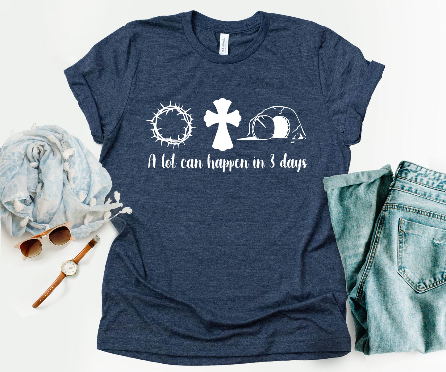 A Lot Can Happen In 3 Days T-Shirt, Jesus Easter Shirt, Teacher Gift For Easter-newamarketing