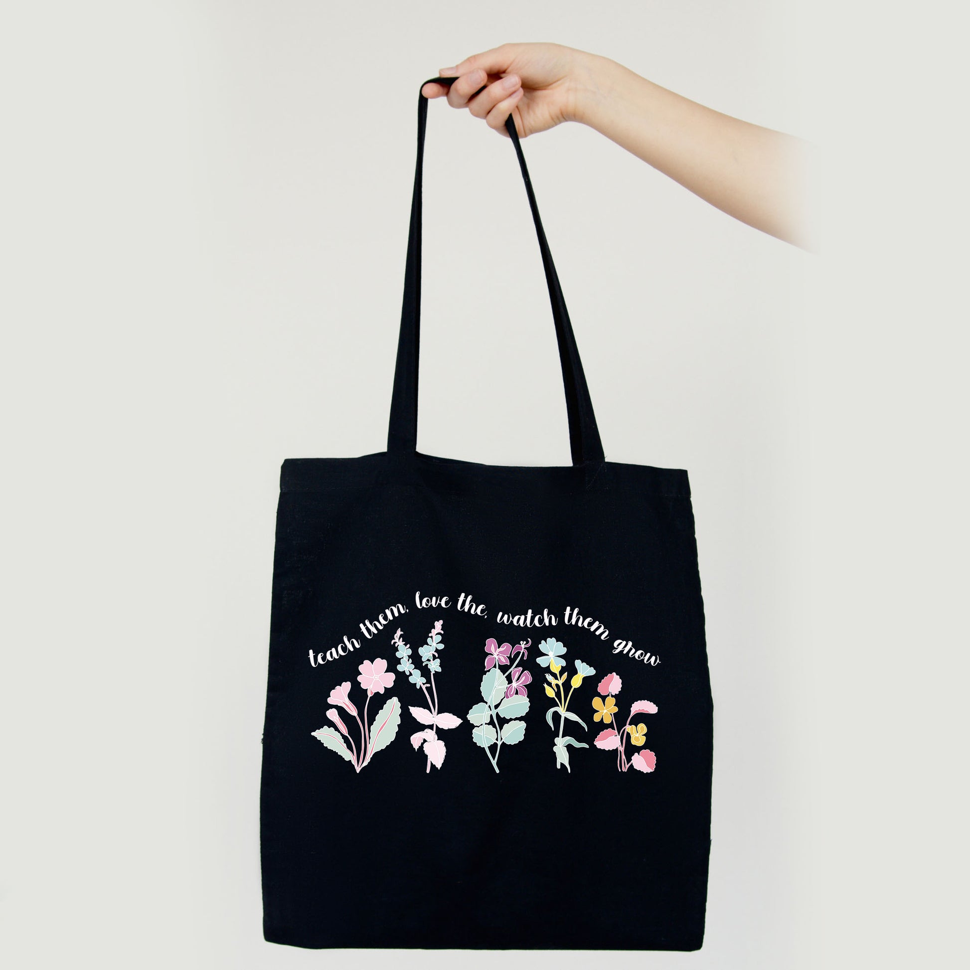 Teach Them Love Them Watch Them Grow, Vintage Floral Bag, Tote For Teachers-newamarketing