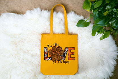 Paw Print Tote Bag, Canvas Tote Bag, Pet Lover Gifts, Tiger Tote-newamarketing