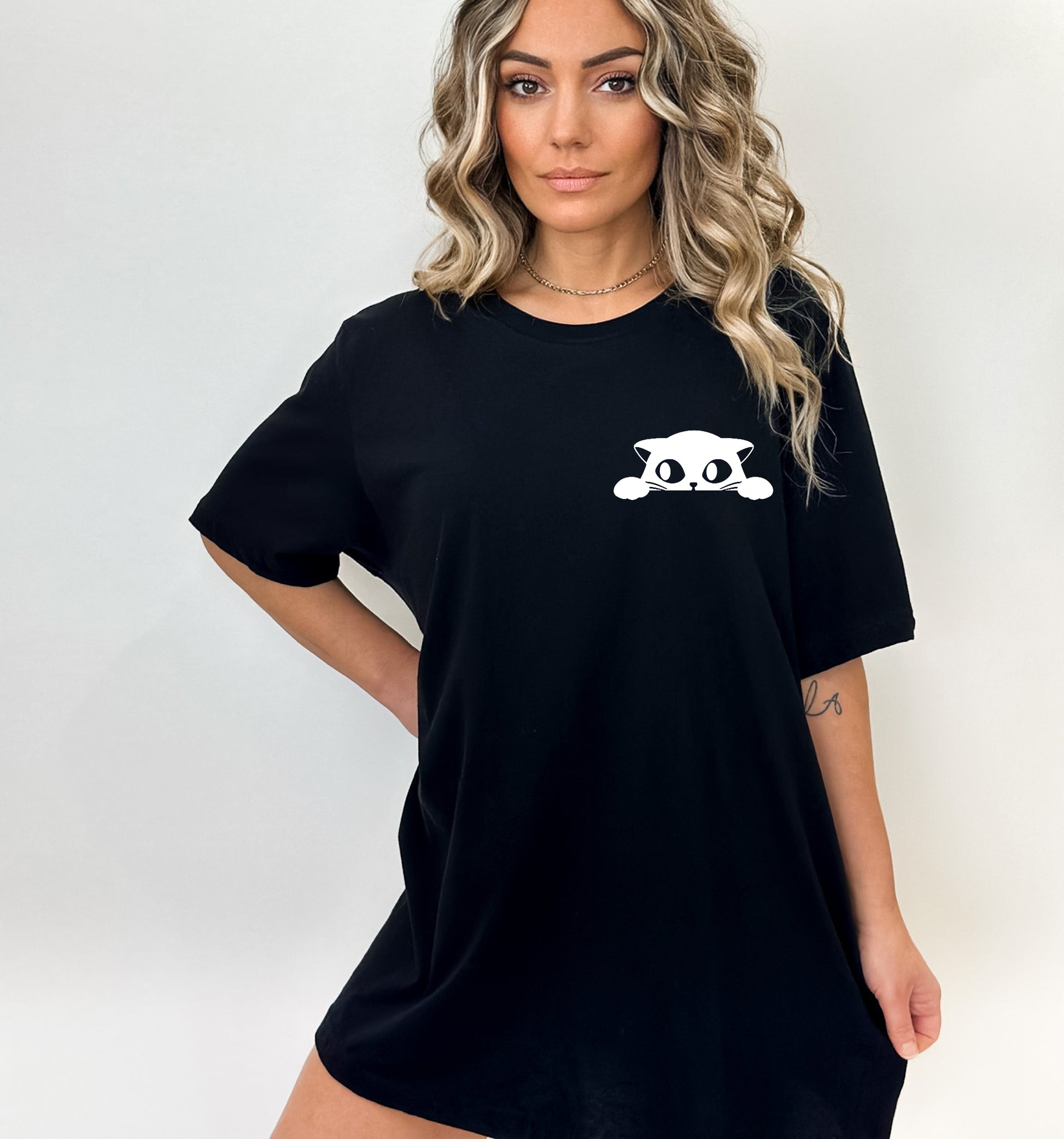 Cat Pocket Shirt, Black Cat Shirt, Cat Shirt-newamarketing