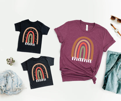 Mama And Mini Matching Shirts, Mama Rainbow Shirt, Cute Rainbow Shirt-newamarketing