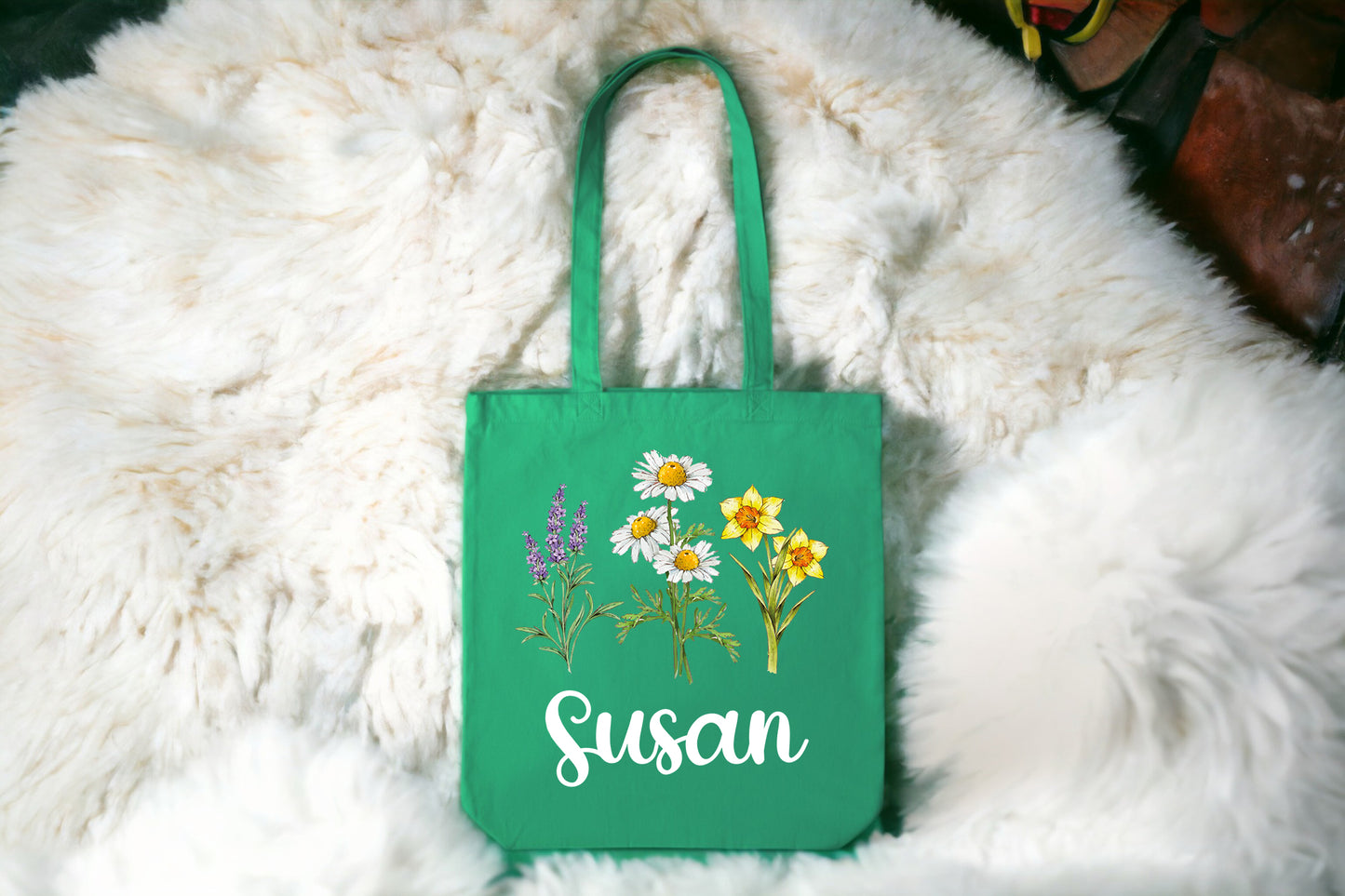 Floral Tote Bag, Personalized Floral Tote Bag, Tote Bag Flowers-newamarketing