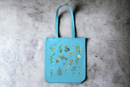 Wildflowers Tote Bag, Floral Tote Bag, Botanical Tote Bag-newamarketing