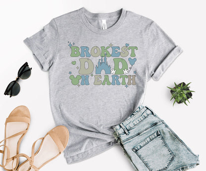 Brokest Dad on Earth Shirt, Broke Disney Shirt, Mouse Ears Dada Shirt-newamarketing