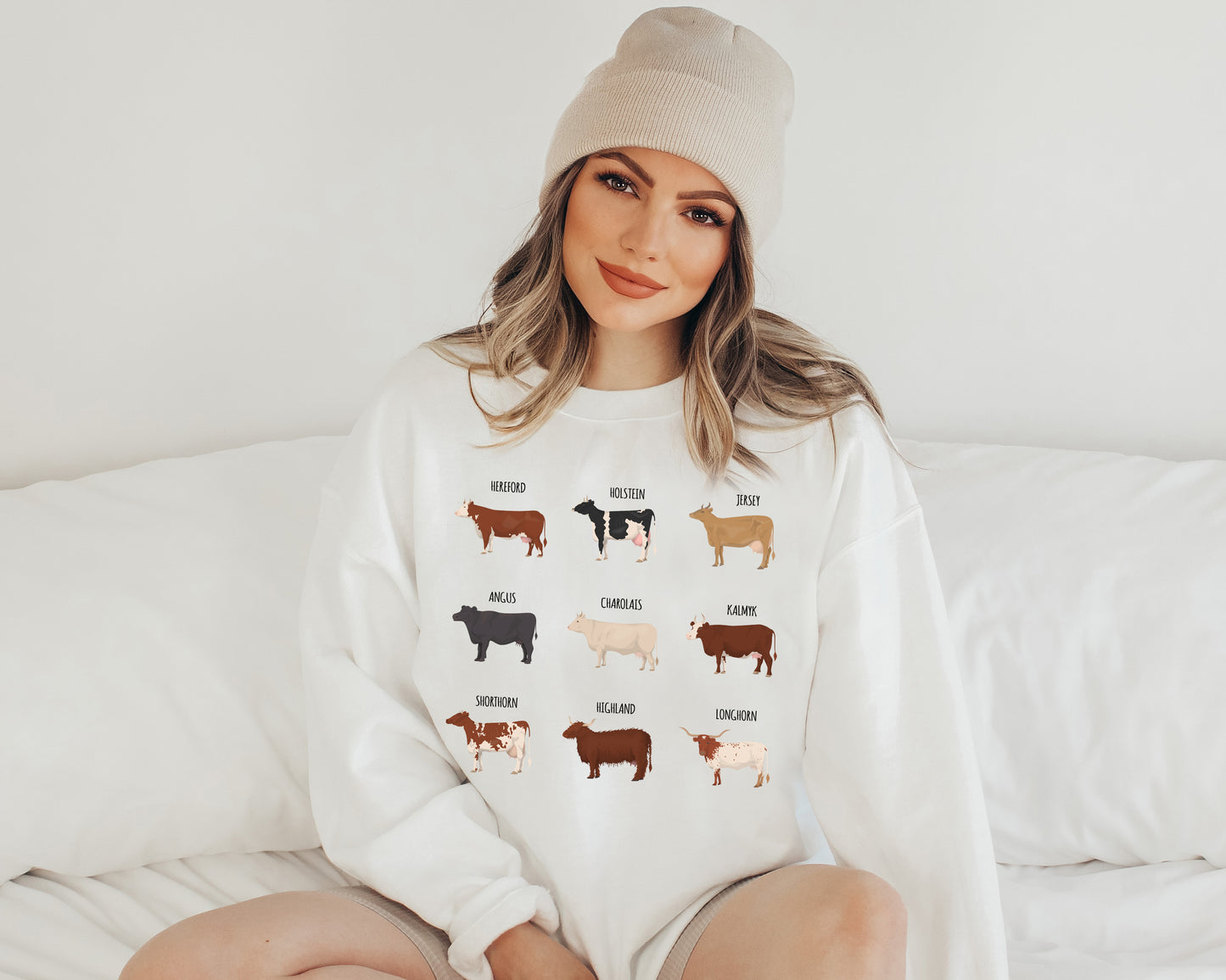 Cow Sweatshirt, Cow Print Hoodie, Cows Sweater-newamarketing