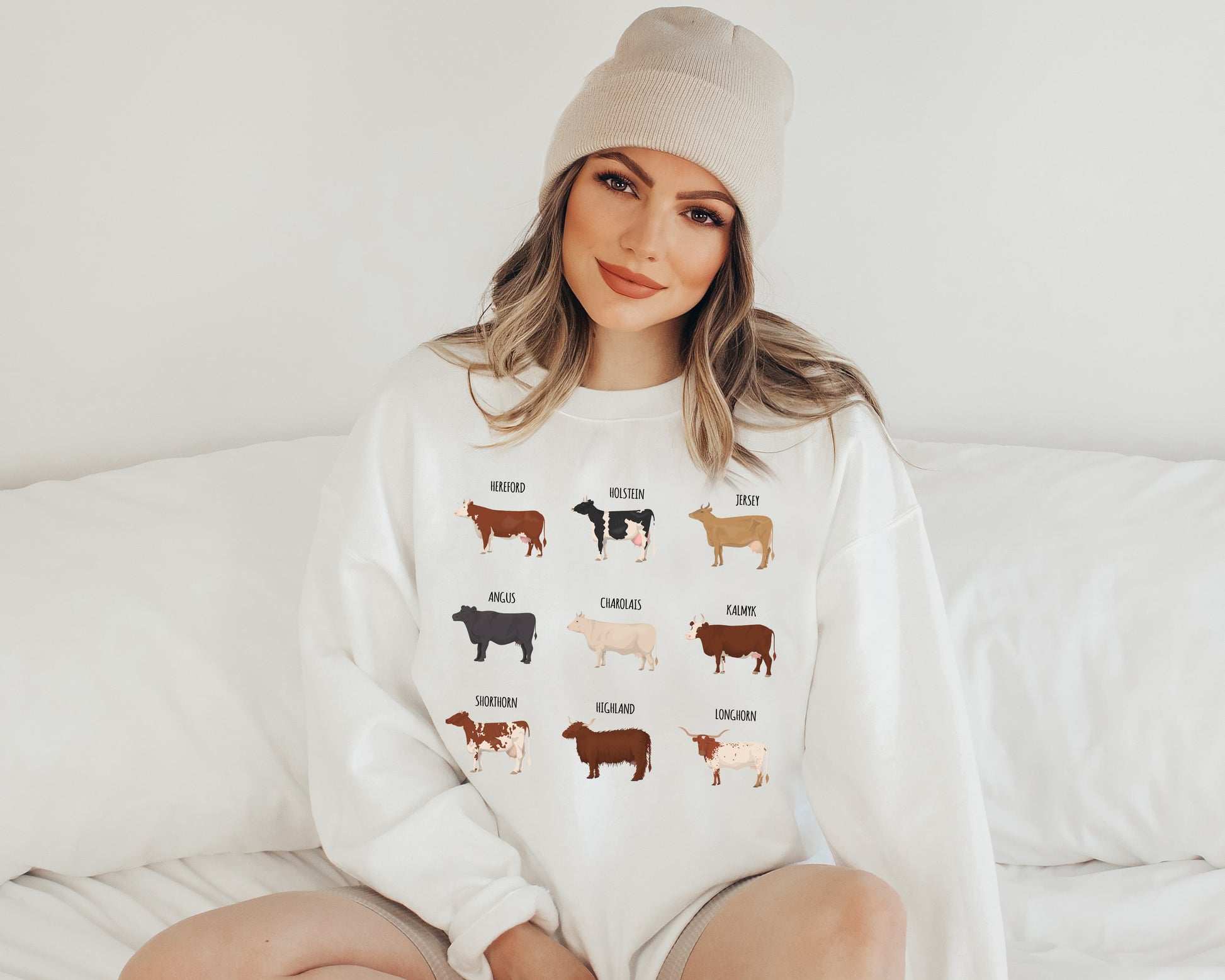 Cow Sweatshirt, Cow Print Hoodie, Cows Sweater-newamarketing