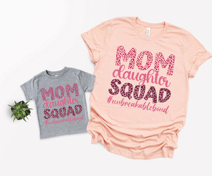 Mom Daughter Squad Shirts, Matching Mommy and Me Outfits, Mom Squad Shirts-newamarketing