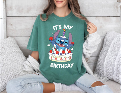Comfort Color T-Shirt, Its My Birthday Stitch Shirt, Disney Stitch Birthday Shirt-newamarketing